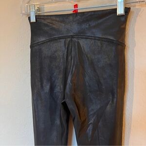 SPANX XS Faux Leather Leggings in Black Size XS